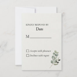 Elegante Eucalyptus Watercolor Wedding RSVP Card Karte