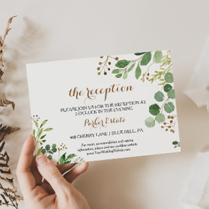 Elegante Eucalyptus Wedding Reception Card Einladung