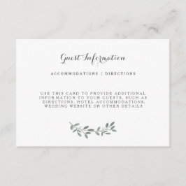 Elegante Eucalyptus Wedding Suite Insert Card