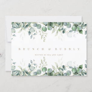 Elegante Eucalyptus White Bridal Dusche Einladung