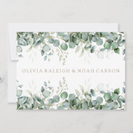 Elegante Eucalyptus White Save the Date Card