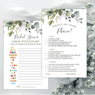 Elegante Eukalyptus-Aquarell-Brautparty-Spiel