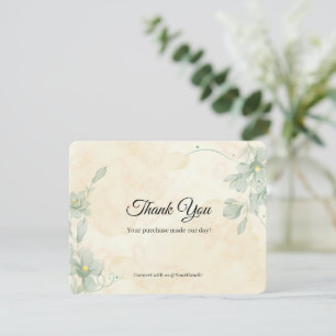 Elegante Eukalyptus-Aquarell-Dankeschön-Notizkarte Mitteilungskarte