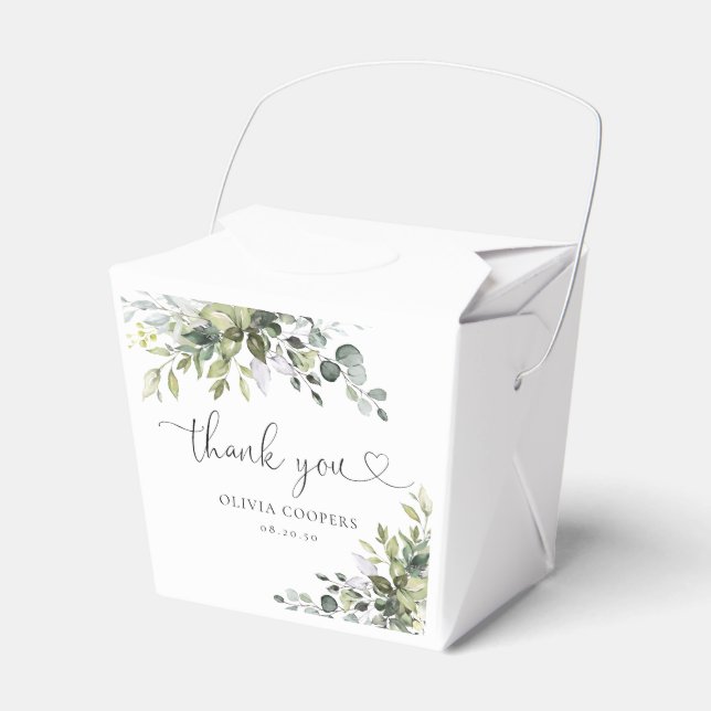 Elegante Eukalyptus-Babyshower-Geschenkbox Geschenkschachtel (Vorderseite)