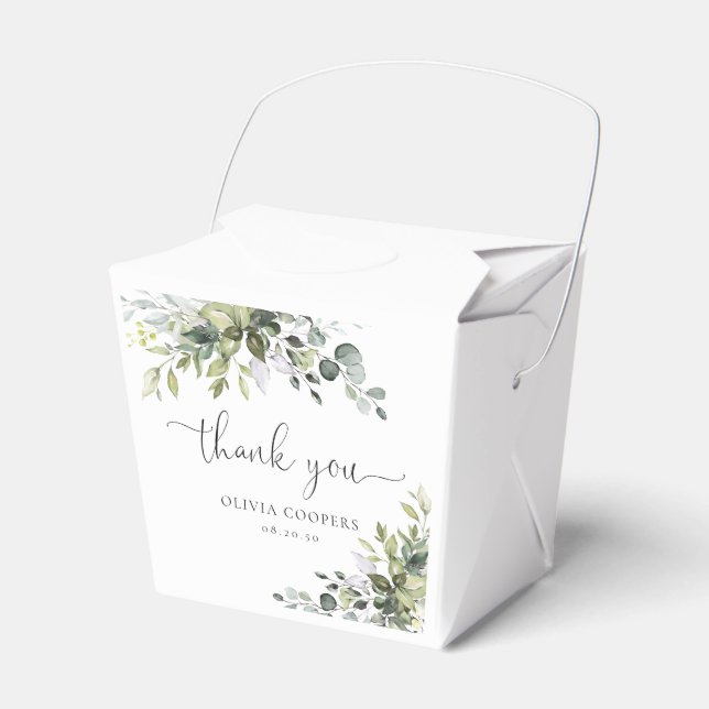 Elegante Eukalyptus-Babyshower-Geschenkbox Geschenkschachtel (Vorderseite)