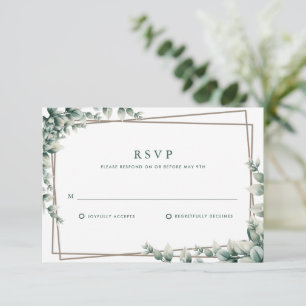 Elegante Eukalyptus-Blätter Botanische Hochzeit RSVP Karte