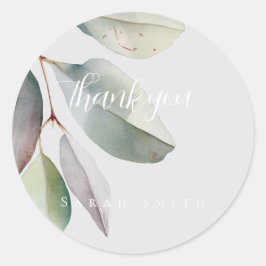 Elegante Eukalyptus-Blätter Runder Aufkleber
