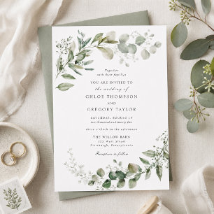 Elegante Eukalyptus-Botanik-Hochzeitseinladung Einladung