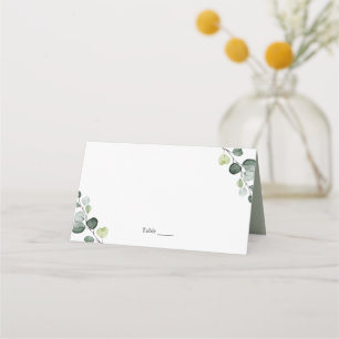 Elegante Eukalyptus Botanische Aquarellfarben-Plat Platzkarte