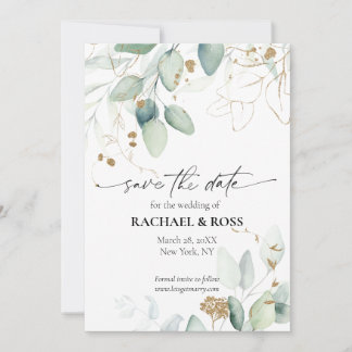 Elegante Eukalyptus Botanische Hochzeit Sichern Si Save The Date
