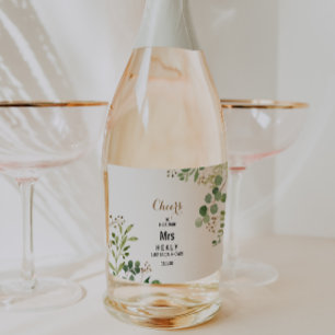 Elegante Eukalyptus-Brautparty-Sprudelwein La