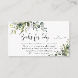 Elegante Eukalyptus-Bücher für Baby Begleitkarte
