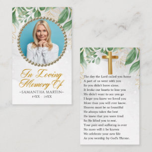 Elegante Eukalyptus-Foto Beerdigungskarte Visitenkarte