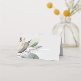 Elegante Eukalyptus-gefaltete Platzkarte