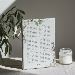 Elegante Eukalyptus Greenerity Hochzeitsstichtabel Poster