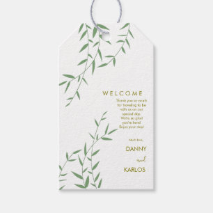 Elegante Eukalyptus-Grün-Hochzeit Geschenkanhänger