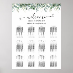 Elegante Eukalyptus-Grün-Hochzeit Poster