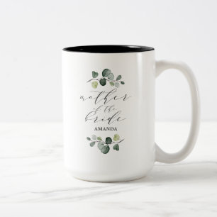 Elegante Eukalyptus-Grün Mutter der Braut Zweifarbige Tasse