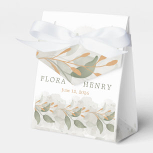 Elegante Eukalyptus-Grün-Wasserfarben-Hochzeit Geschenkschachtel