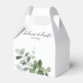Elegante Eukalyptus-Grünzeug-Hochzeit Geschenkschachtel