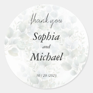 Elegante Eukalyptus-Hochzeit Danke Favor Sticker