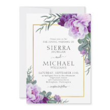 Elegante Eukalyptus-Hochzeit mit Lila und goldener