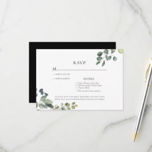 Elegante Eukalyptus-Hochzeits-RSVP-Karte mit Anmut RSVP Karte