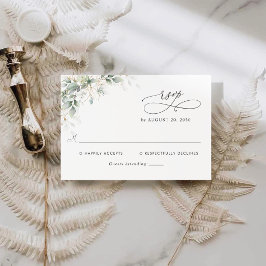 Elegante Eukalyptus-Hochzeits-RSVP-Karte RSVP Karte