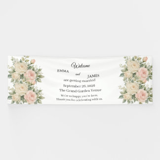 Elegante Eukalyptus-Hochzeitsbegrüßung Banner