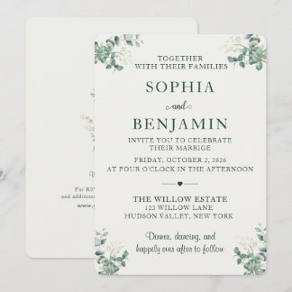Elegante Eukalyptus-Hochzeitseinladung Einladung