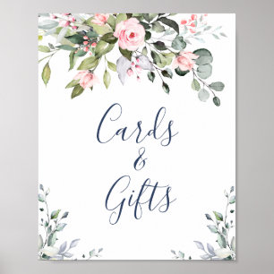 Elegante Eukalyptus-Karten und Geschenke für Hochz Poster
