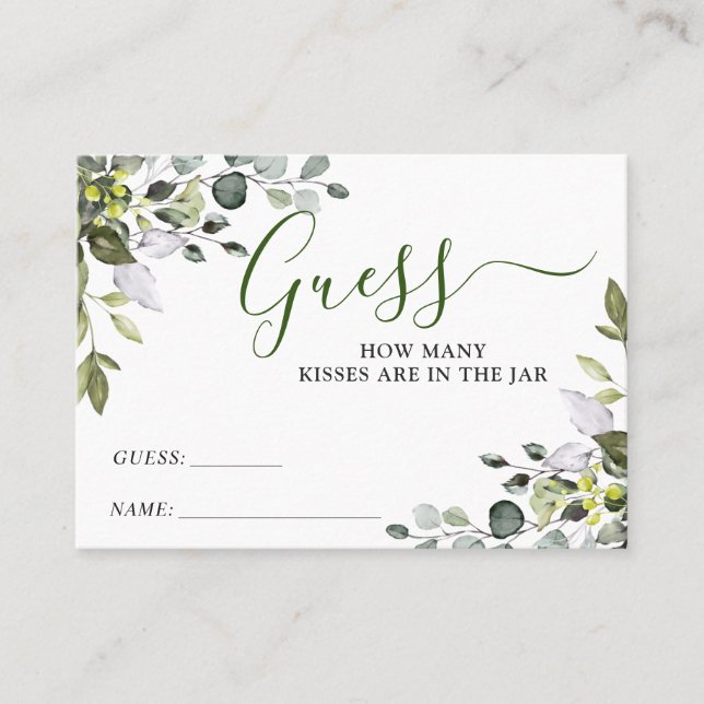 Elegante Eukalyptus rät wie viele Game Card Visitenkarte (Vorderseite)