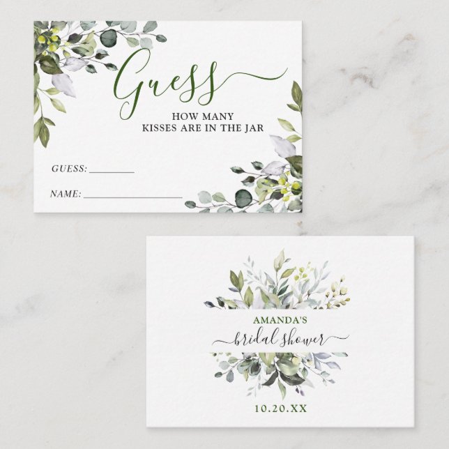 Elegante Eukalyptus rät wie viele Game Card Visitenkarte (Vorne/Hinten)