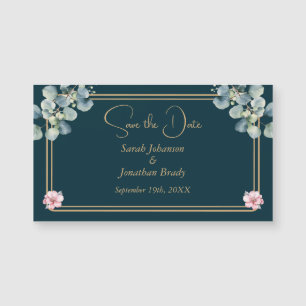 Elegante Eukalyptus Save the Date Magnetkarte