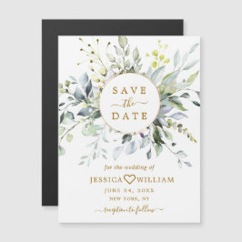 Elegante Eukalyptus Save the Date Magnetkarte