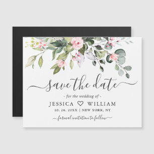 Elegante Eukalyptus Save the Date Magnetkarte