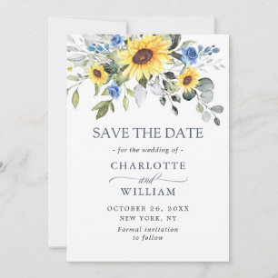 Elegante Eukalyptus Sonnenblume Florale Hochzeits- Save The Date