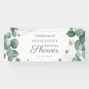 Elegante Eukalyptus-Sukkulenten-Hochzeitsdusche Banner