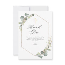 elegante Eukalyptus-Taufkarte