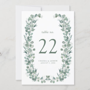 Elegante Eukalyptus-Tischnummern