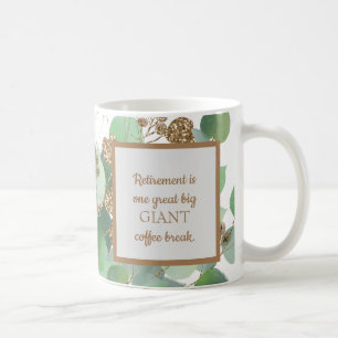 Elegante Eukalyptus- und Gold-Pensionskaffee-Tasse Kaffeetasse