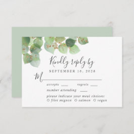 Elegante Eukalyptus Watercolor RSVP Karte