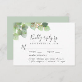 Elegante Eukalyptus Watercolor RSVP Karte