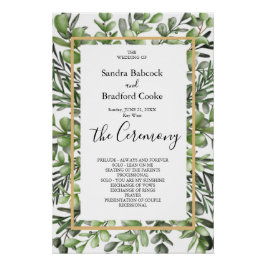 Elegante Eukalyptus Wedding Zeremony Program Hand Poster