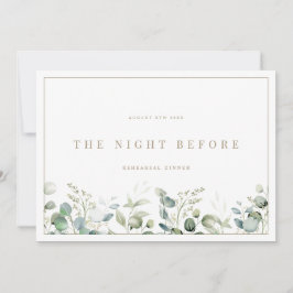 Elegante Eukalyptus White Probe Card Einladung