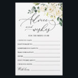 Elegante Eukalyptus White Rose Wünsche & Advice Ca<br><div class="desc">Eukalyptus Watercolor wünscht & berät Karte. Personalisieren Sie mit der Braut zu sein Name und Datum der Dusche. Für weitere Anpassungen klicken Sie bitte auf den Link "Weiter anpassen". Wenn Sie Hilfe benötigen,  kontaktieren Sie mich bitte.</div>