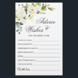 Elegante Eukalyptus White Rose Wünsche & Advice Ca<br><div class="desc">Eukalyptus Watercolor wünscht & berät Karte. Personalisieren Sie mit der Braut zu sein Name und Datum der Dusche. Für weitere Anpassungen klicken Sie bitte auf den Link "Weiter anpassen". Wenn Sie Hilfe benötigen,  kontaktieren Sie mich bitte.</div>