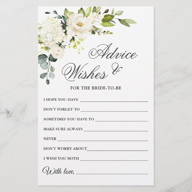 Elegante Eukalyptus White Rose Wünsche & Advice Ca (Vorderseite)