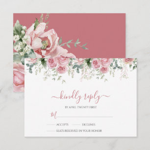 Elegante Eukalyptusblätter Grün Gold Hochzeit RSVP Karte