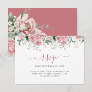 Elegante Eukalyptusblätter Grün Gold Hochzeit RSVP Karte